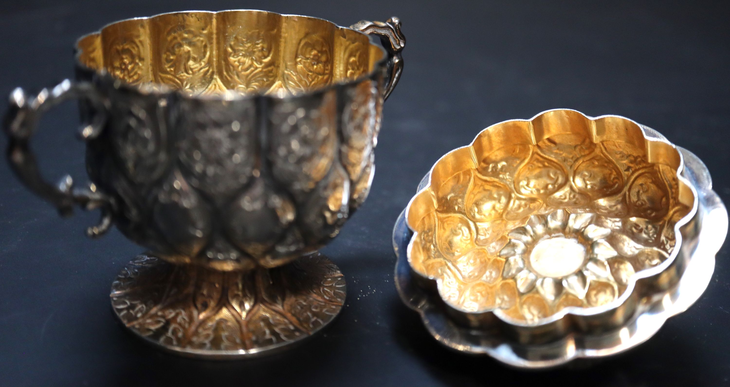 A George V 17th century style small silver two handled cup and cover, Goldsmiths & Silversmiths Co Ltd, London, 1924,